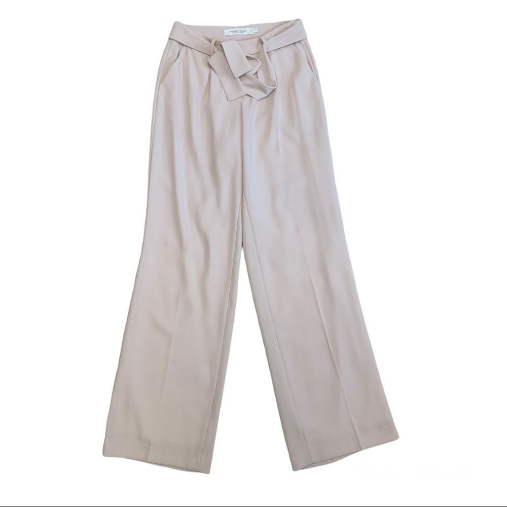 Contemporaine Simons pastel blush pink pants tie waist Sz 2